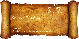 Kozma Tétény névjegykártya